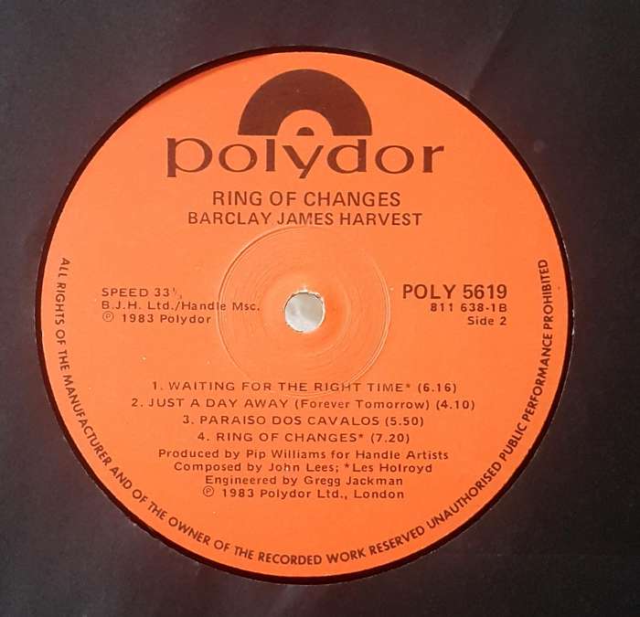 BARCLAY JAMES HARVEST - RING OF CHANGES Vinyl, LP, Album, Country: South Africa Released: 1983