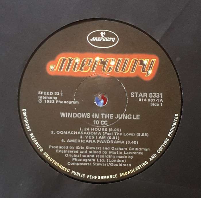 10 CC - WINDOWS IN THE JUNGLE Vinyl, LP, Album Country: South Africa Released: 1983