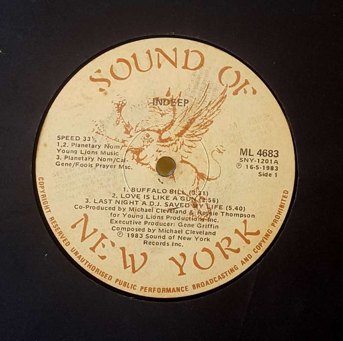 INDEEP - LAST NIGHT THE D.J. SAVED MY LIFE!  Vinyl, LP, Album Country: SA Released: 1983