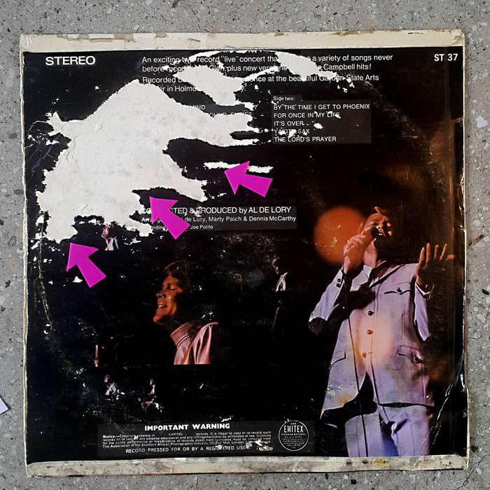 GLEN CAMPBELL - "LIVE" Vinyl, LP, Album, Stereo, Country: South Africa Released: 1970