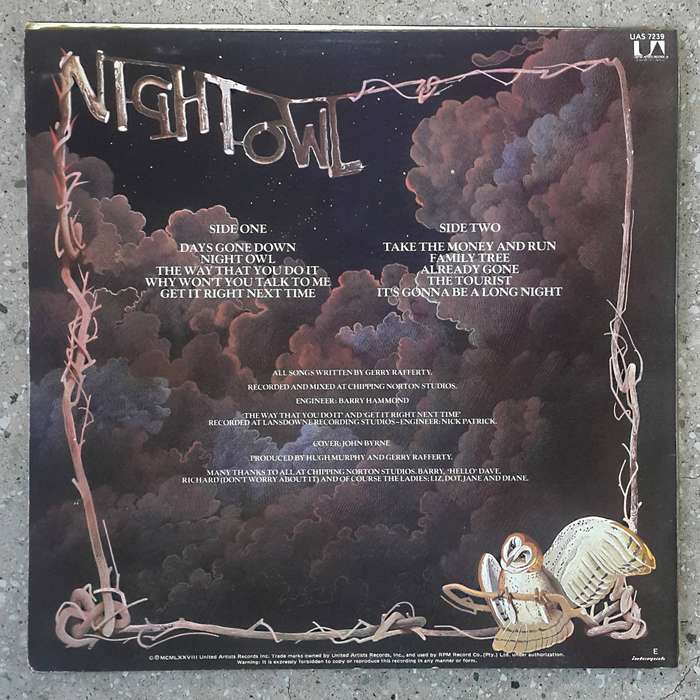 GERRY RAFFERTY - NIGHT OWL Vinyl, LP, Album Country: South Africa Released: 1979