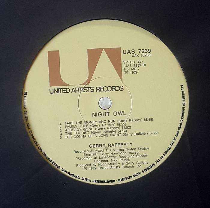 GERRY RAFFERTY - NIGHT OWL Vinyl, LP, Album Country: South Africa Released: 1979