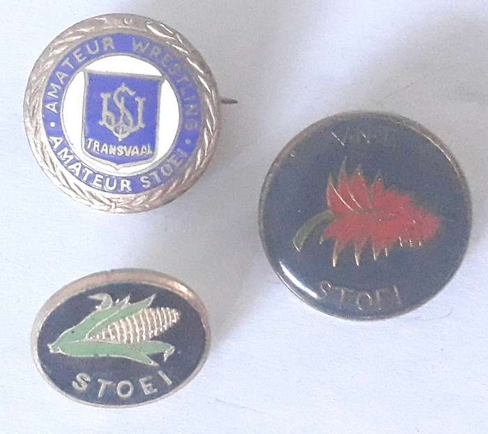 Vintage Transvaal Wrestling Pin Badges