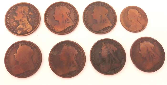 Selection of British Victorian Pennies