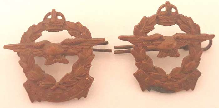 World War Two South African Airforce Collar Badge Pair