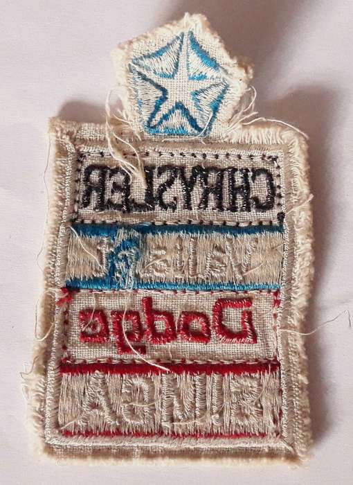 Vintage Chrysler Dealership Employee Cloth Badge