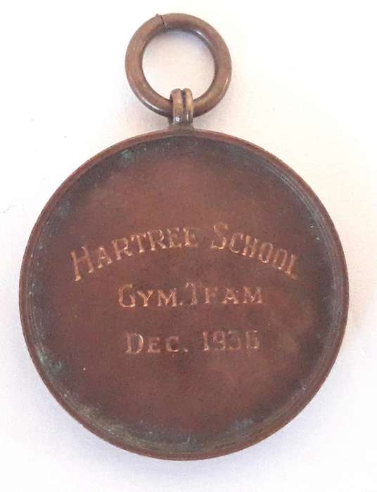 Vintage 1936 Hartree School Gym Team Medallion / Fob