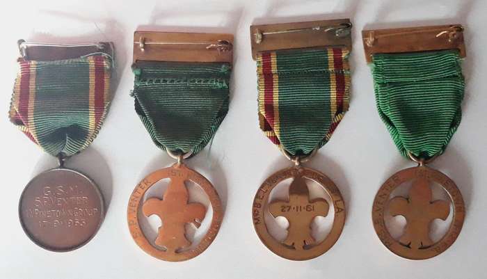 Vintage South African Boy Scouts Husband and Wife Medal Sets