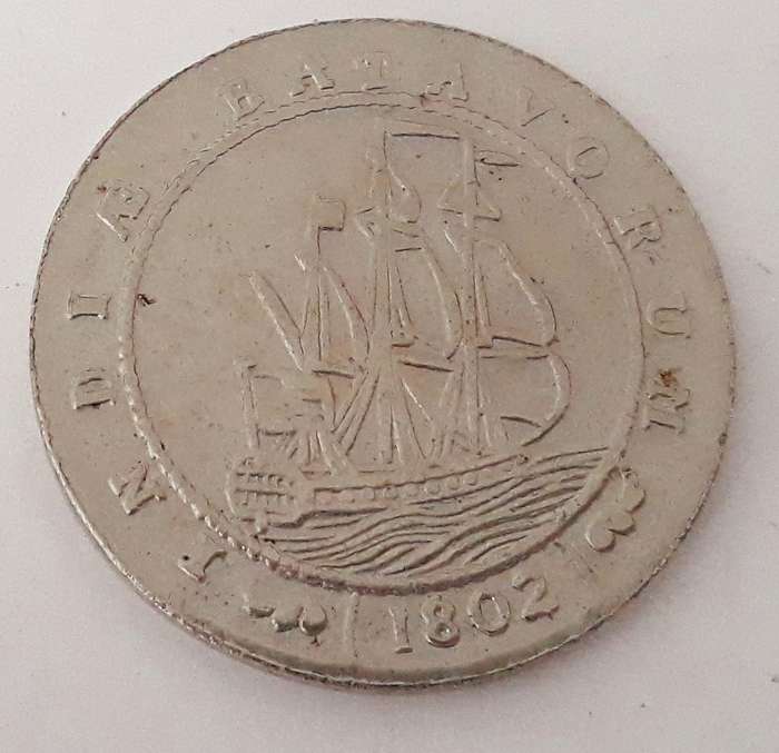 Vintage Van Riebeeck Netherlands Batavia 1802 Gulden Replica Token