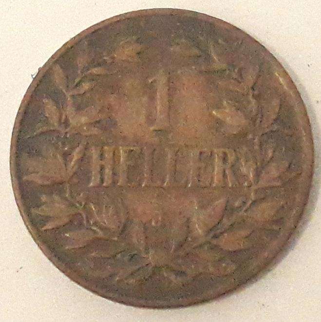 1908 German East Africa 1 Heller Coin