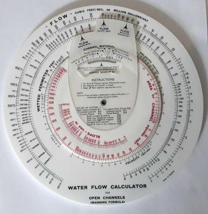 Vintage M.H. Mear Water Flow Circular Slide Calculator