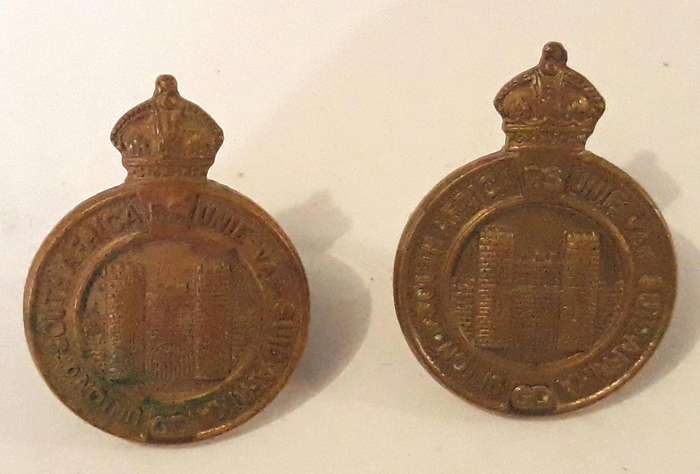 1930s South African Prison Services Mess Dress Collar Badge Pair