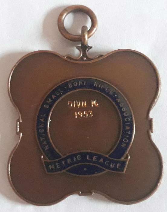 Vintage 1950s National Small-Bore Rifle Association Metric League Medallion / Fob