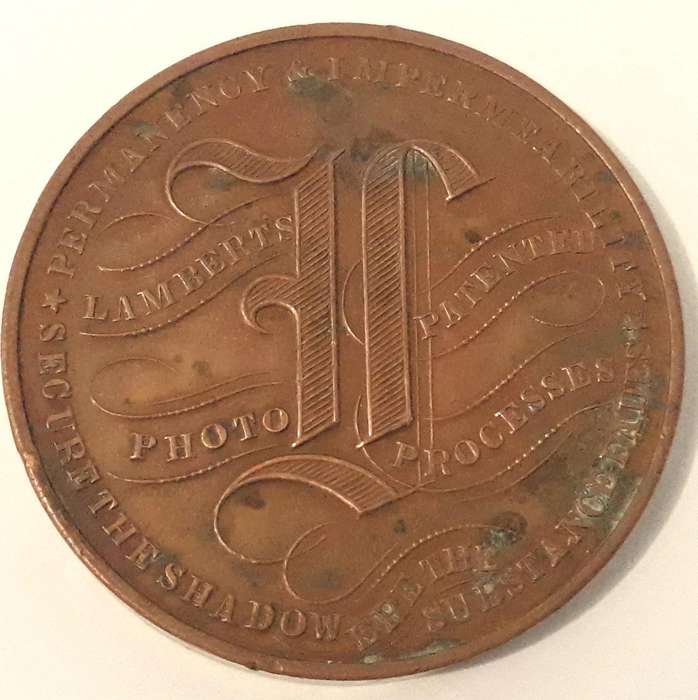 Antique 1877 Lambert's Patented Photo Processes Historical Medallion