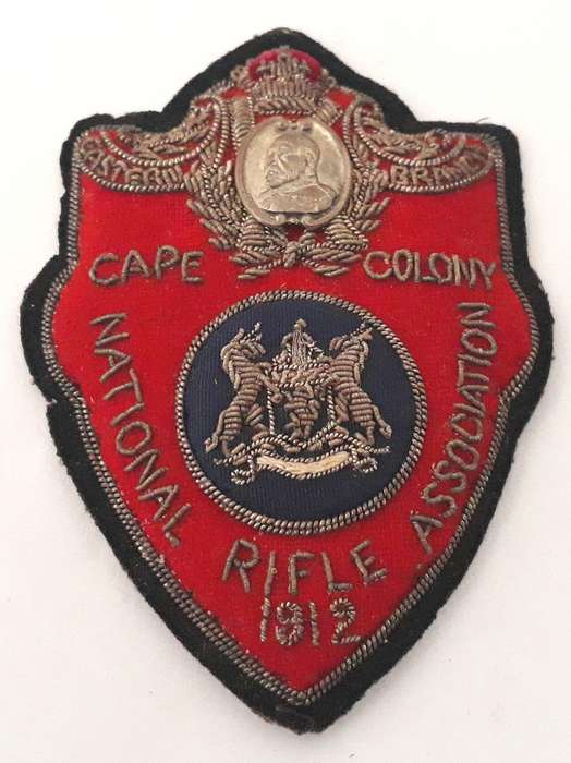 Antique 1912 Cape Colony Rifle Association Eastern Branch Bullion Wire Award Badge