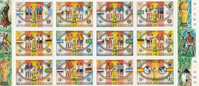 Lesotho     FULL SHEET   WORLD FOOTBALL   UMM   1982