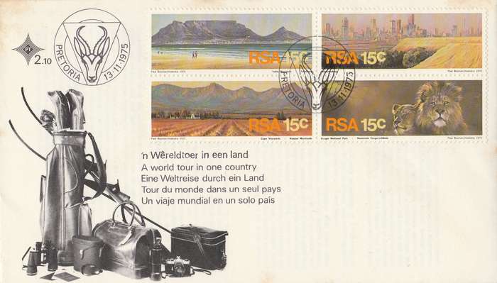 RSA  FIRST DAY COVER   2.10    TOURISM