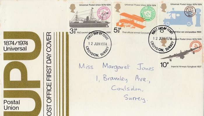 GREAT BRITAIN    1974   COVER   UPO