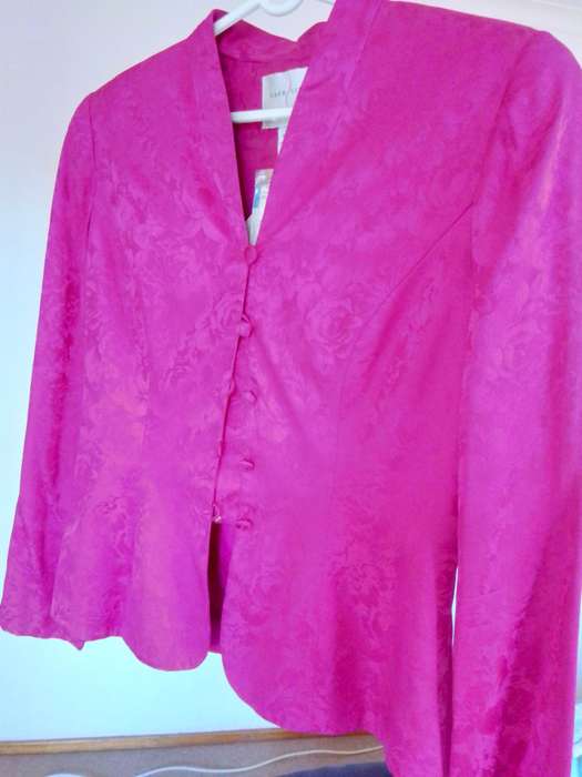 Cerise Silk Formal Suit Top (Safe Silk by Adrianna Papell)