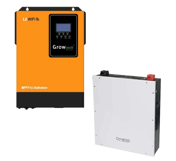 5.5kva Growtech Inverter & 4.8kw Dyness Lithium Battery