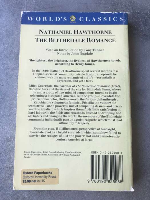 The Blithedale Romance by Nathaniel Hawthorne [Paperback: Average]