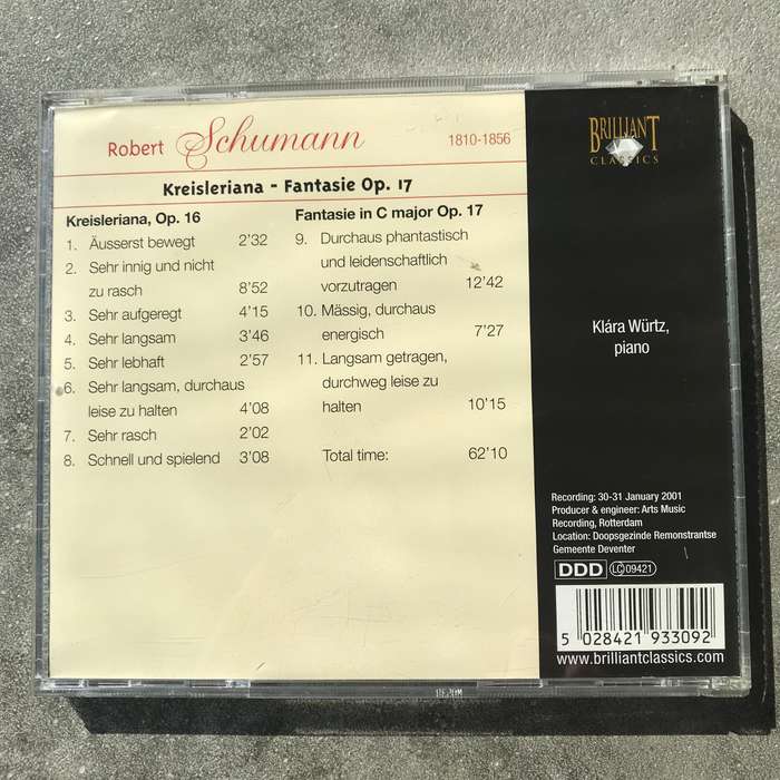 Schumann: Kreisleriana, Op. 16 & Fantasy, Op. 17 [CD]