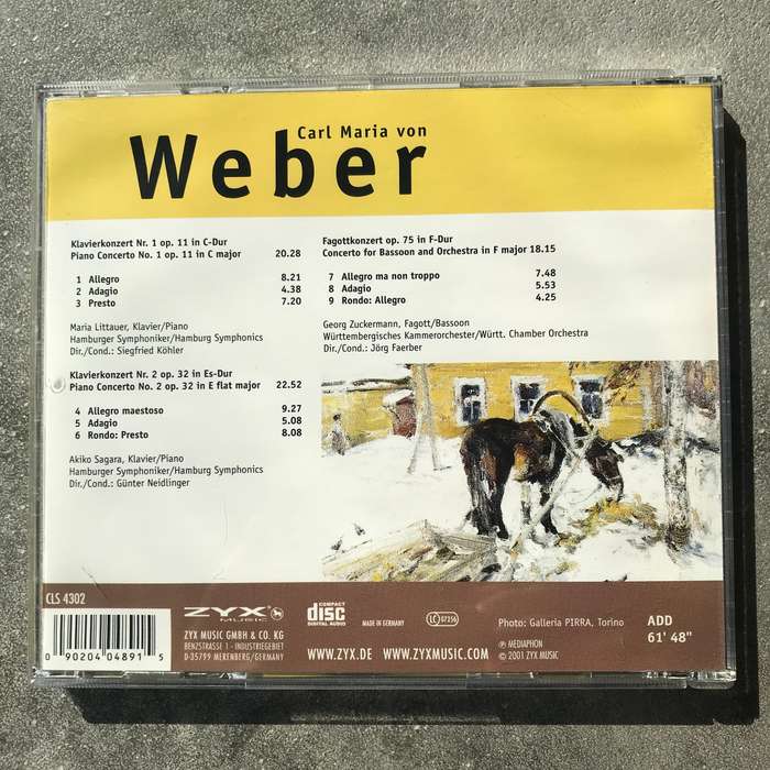 Weber: Piano Concertos 1 & 2 / Concerto for Bassoon and Orchestra [CD]