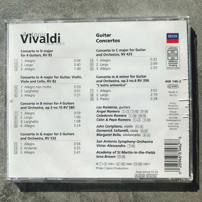 Vivaldi: Guitar Concertos [CD]