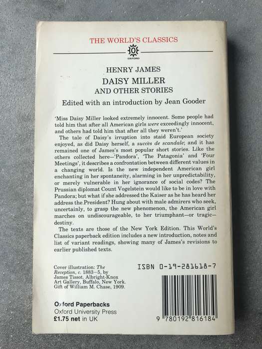 Daisy Miller and Other Stories by Henry James [Paperback: Good]
