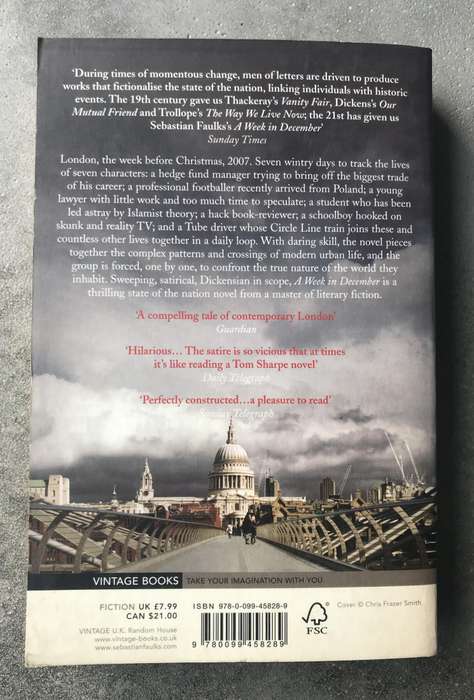 A Week in December by Sebastian Faulks [Paperback: Excellent]