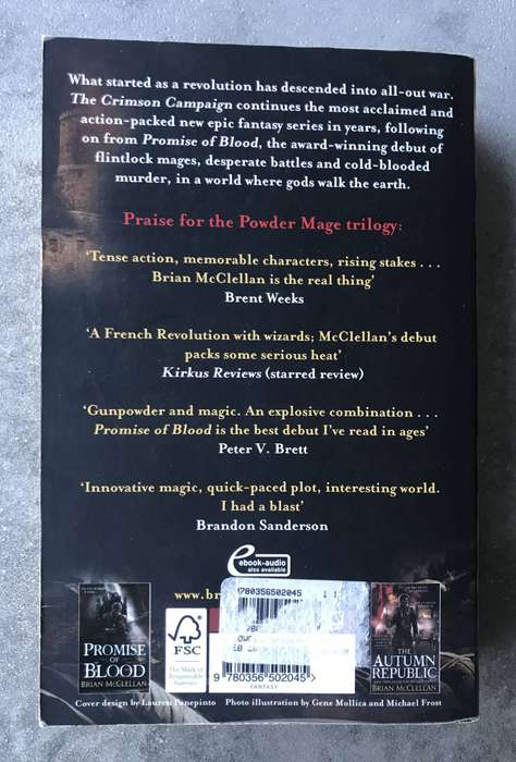 The Crimson Campaign (Powder Mage #2) by Brian McClellan [Paperback: Excellent]