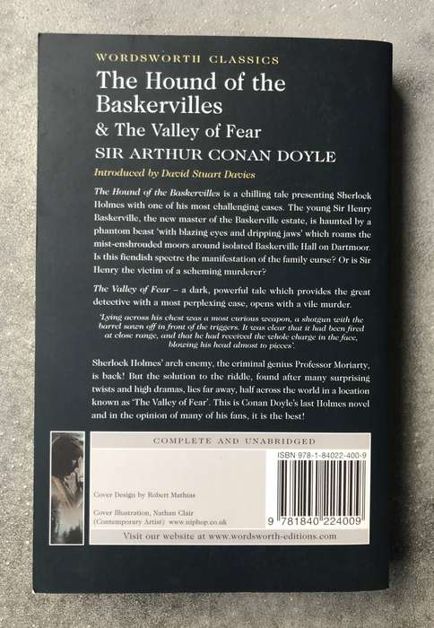 The Hound of the Baskervilles & The Valley of Fear by Arthur Conan Doyle [Paperback: Excellent]