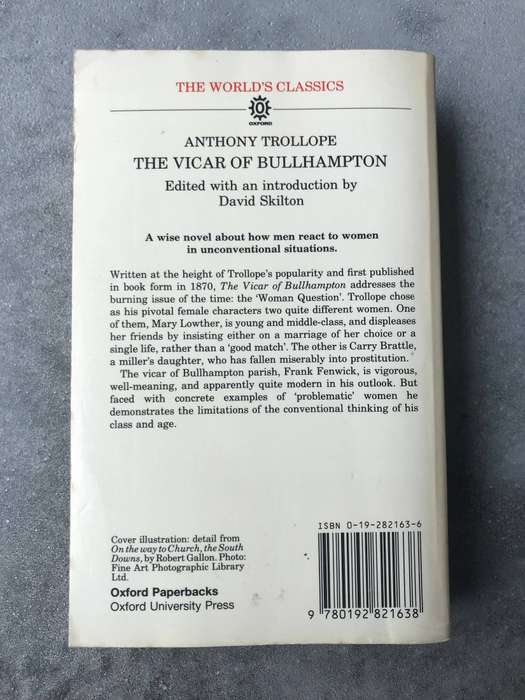 The Vicar of Bullhampton by Anthony Trollope [Paperback: Good]