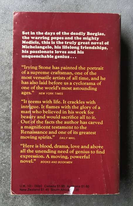 The Agony and the Ecstasy by Irving Stone [Paperback: Average]