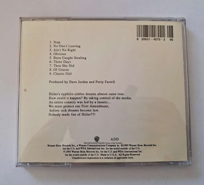 Jane's Addiction  Ritual De Lo Habitual CD