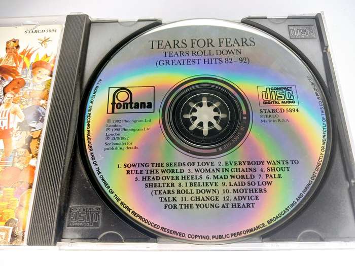 Tears For Fears  Tears Roll Down (Greatest Hits 82-92) CD
