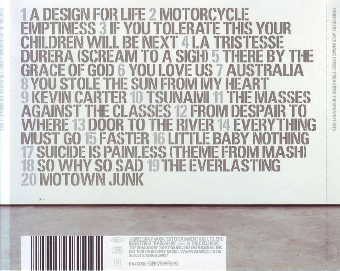 MANIC STREET PREACHERS - Forever delayed the greatest hits (double CD) 509551 9 NM