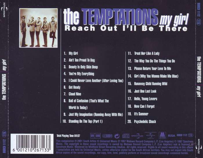 THE TEMPTATIONS - My girl (CD) BUDCD 1112 EX