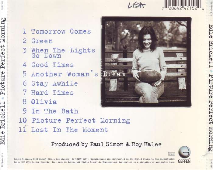 EDIE BRICKELL - Picture perfect morning (CD)  GEFD-24715 / DIDX 024106 VG