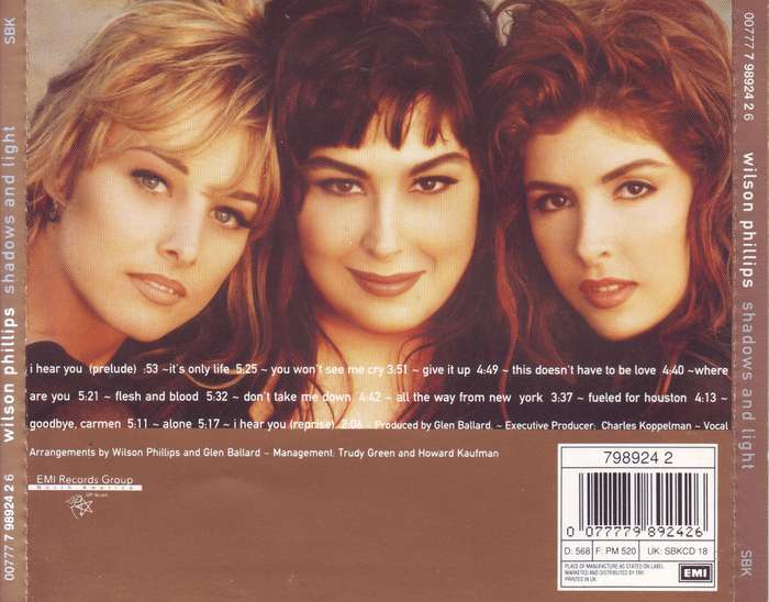 WILSON PHILLIPS - Shadows and light (CD) 00777 7 98924 2 6 NM