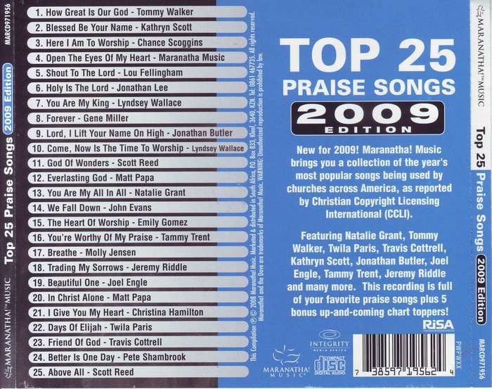 TOP 25 PRAISE SONGS 2009 EDITION - Compilation (double CD) MARCD971956 VG+/NM*