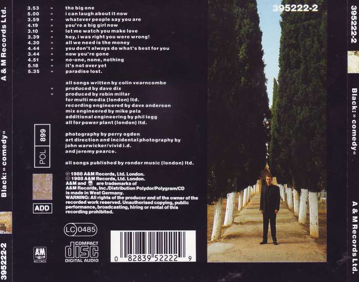 BLACK - Comedy (CD) 395222-2 VG+