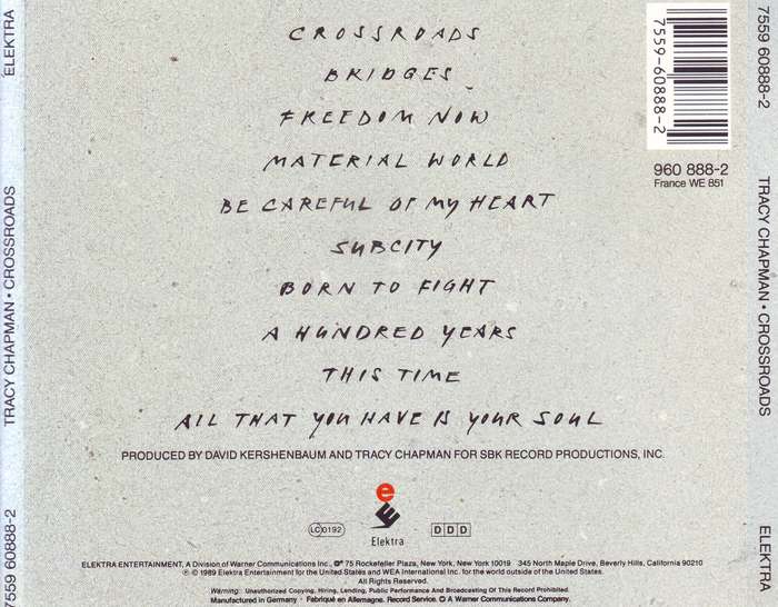 TRACY CHAPMAN - Crossroads (CD)  7559 60888-2  NM