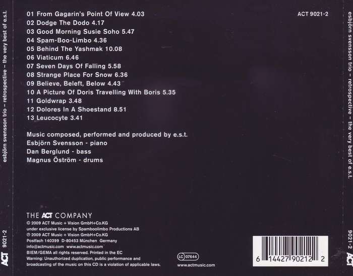 E.S.T. - Retrospective: The Very Best Of E.S.T. (CD) 9021-2  EX