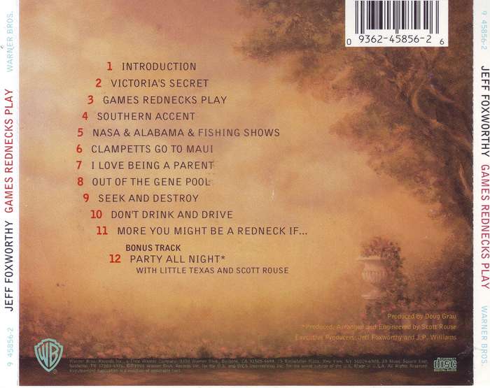 JEFF FOXWORTHY - Games rednecks play (CD) 9 45856-2 EX