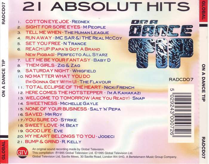 ON A DANCE TIP - Compilation (CD) RADCD07 VG to VG+
