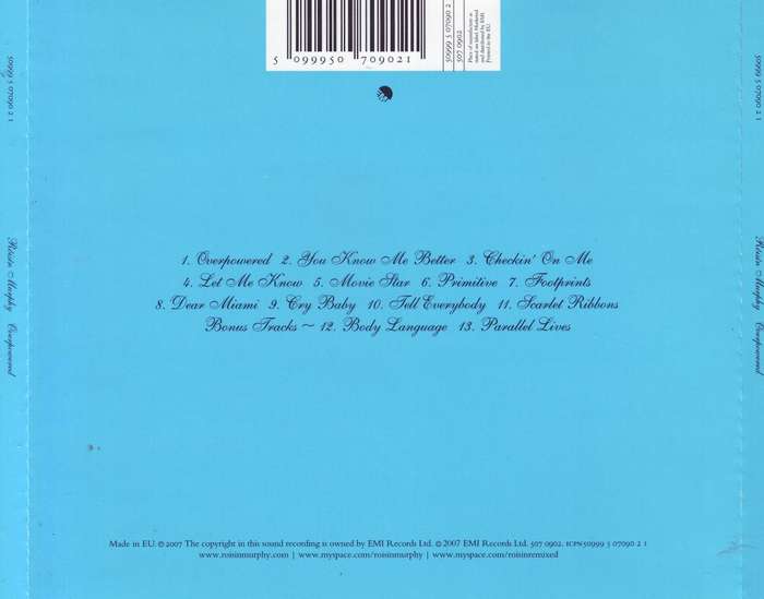 ROISIN MURPHY - Overpowered (CD) 50999 5 07090 2 1  NM