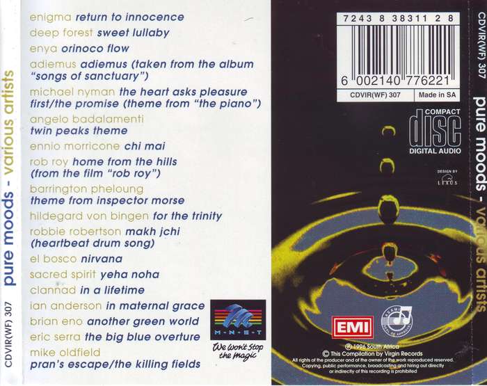 PURE MOODS - Compilation (CD) CDVIR(WF) 317 VG+