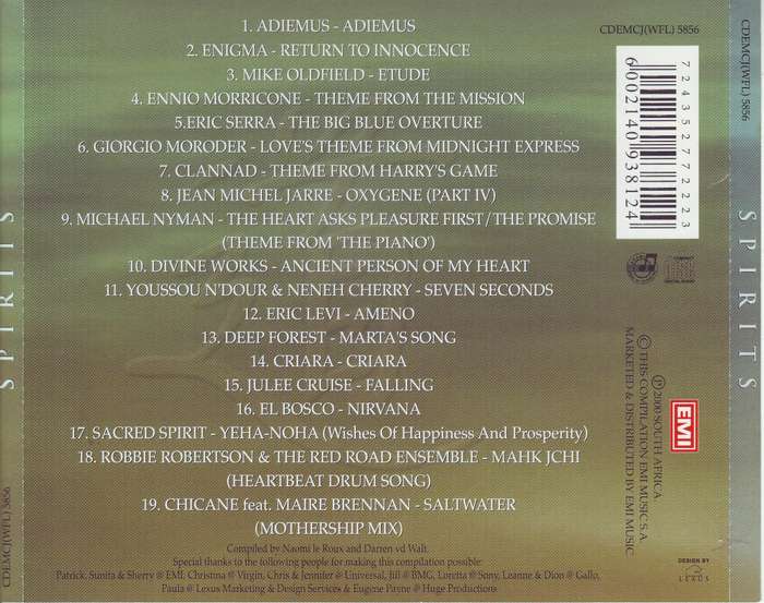 SPIRITS MUSIC FOR THE SOUL - Compilation (CD) CDEMCJ (WFL) 5856 VG