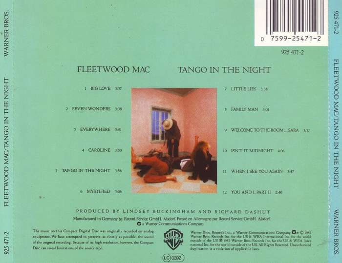 FLEETWOOD MAC - Tango in the night (CD) 925 471-2 VG+
